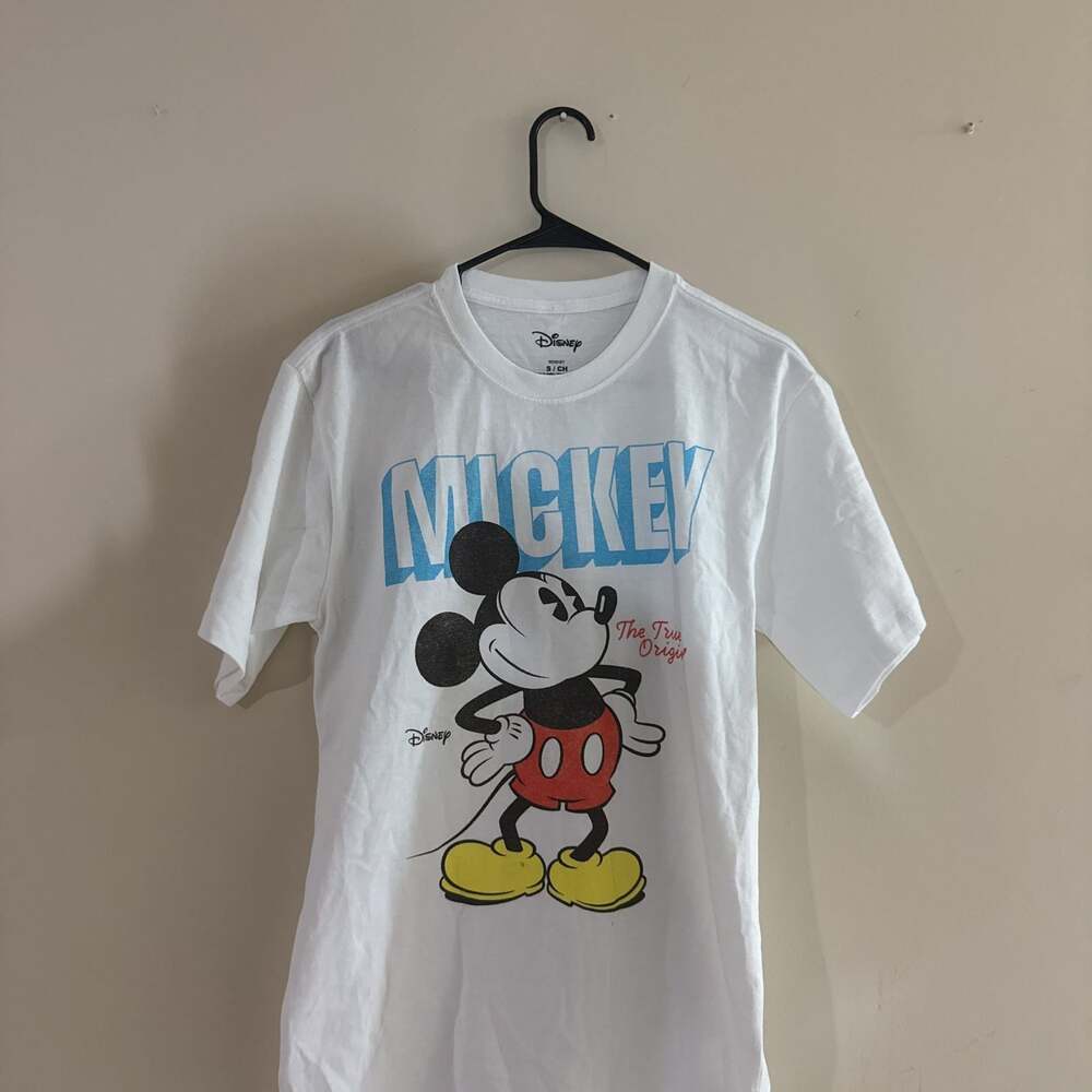 Disney Mickey Mouse 'The True Original' White Graphic T-Shirt, Small